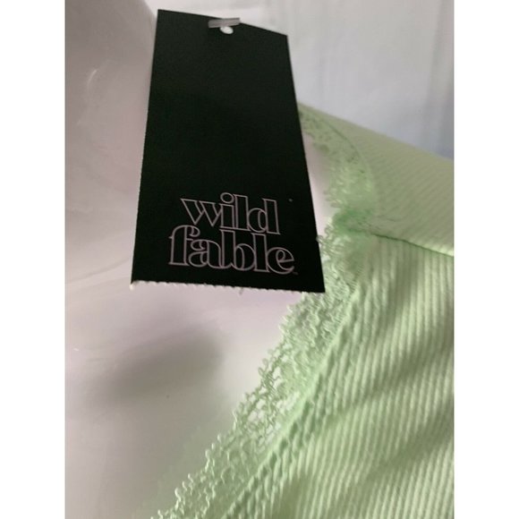 Women's M or XL Thermal Lime Green Crop Top NEW - Picture 4 of 5